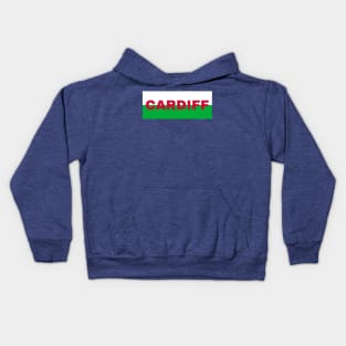 Cardiff City in Wales Flag Kids Hoodie